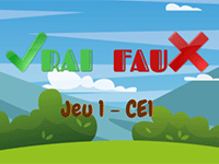 Vrai ou faux, quiz CE1