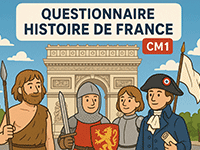 Questionnaire vrai / faux sur le thème de l'histoire de France pour enfants de CM1